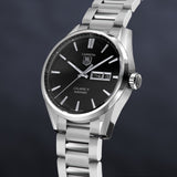 Tag Heuer Carrera Calibre 5 Automatic Black Dial Silver Steel Strap Watch for Men - WAR201A.BA0723 Authentic Buy Shop Now