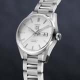 Tag Heuer Carrera Calibre 5 Automatic White Dial Silver Steel Strap Watch for Men - WAR201B.BA0723 Authentic Buy Shop Now