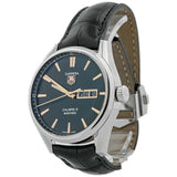 Tag Heuer Carrera Calibre 5 Automatic Black Dial Black Leather Strap Watch for Men - WAR201C.FC6266 Authentic Buy Shop Now