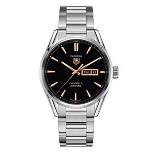 Tag Heuer Carrera Calibre 5 Automatic Black Dial Silver Steel Strap Watch for Men - WAR201C.BA0723 Authentic Buy Shop Now