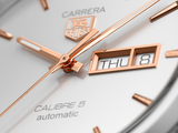 Tag Heuer Carrera Calibre 5 Automatic White Dial Brown Leather Strap Watch for Men - WAR201D.FC6291 Authentic Buy Shop Now