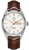 Tag Heuer Carrera Calibre 5 Automatic White Dial Brown Leather Strap Watch for Men - WAR201D.FC6291 Authentic Buy Shop Now