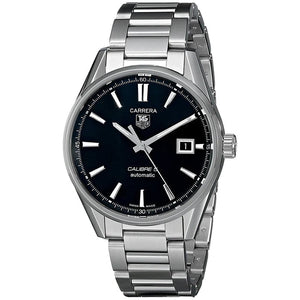 Tag Heuer Carrera Automatic Black Dial Silver Steel Strap Watch for Men - WAR211A.BA0782 Authentic Buy Shop Now