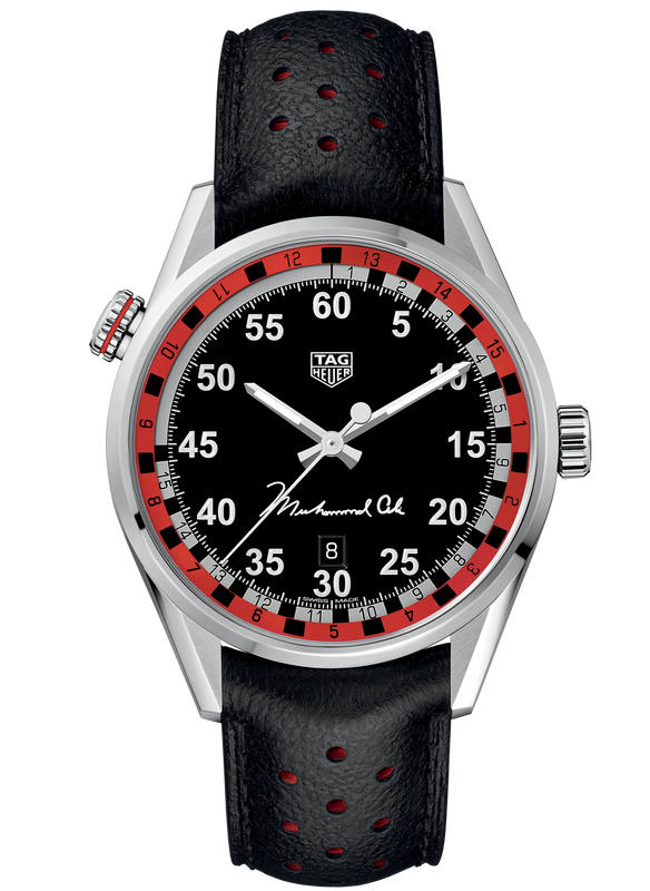 Tag Heuer Carrera Muhammad Ali Calibre 5 Black Dial Black Leather Strap Watch for Men - WAR2A11.FC6337 Authentic Buy Shop Now
