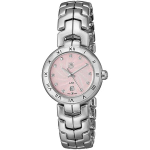 Tag Heuer Link Diamonds Pink Dial Silver Steel Strap Watch for Women - WAT1415.BA0954 Authentic Buy Shop Now