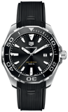 Tag Heuer Aquaracer Quartz Black Dial Black Rubber Strap Watch for Men - WAY101A.FT6141 Authentic Buy Shop Now