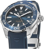 Tag Heuer Aquaracer Quartz Blue Dial Blue Rubber Strap Watch for Men - WAY101C.FC6153 Authentic Buy Shop Now