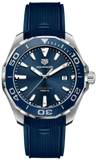Tag Heuer Aquaracer Quartz Blue Dial Blue Rubber Strap Watch for Men - WAY101C.FT6153 Authentic Buy Shop Now