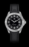 Tag Heuer Aquaracer Quartz Black Dial Black Rubber Strap Watch for Men - WAY1110.FT8021 Authentic Buy Shop Now