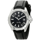 Tag Heuer Aquaracer Quartz Black Dial Black Rubber Strap Watch for Men - WAY1110.FT8021 Authentic Buy Shop Now