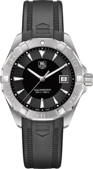 Tag Heuer Aquaracer Caliber 5 Automatic Black Dial Black Rubber Strap Watch for Men - WAY2113.FT8021 Authentic Buy Shop Now