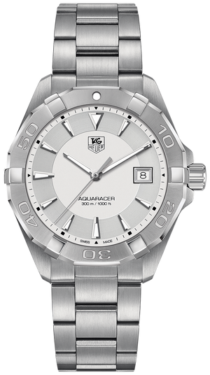 Tag Heuer Aquaracer Quartz White Dial Silver Steel Strap Watch for Men - WAY1111.BA0928 Authentic Buy Shop Now