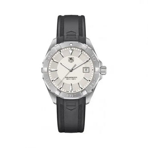 Tag Heuer Aquaracer Quartz White Dial Black Rubber Strap Watch for Men - WAY1111.FT8021 Authentic Buy Shop Now
