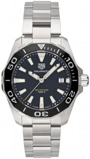 Tag Heuer Aquaracer Black Dial Silver Steel Strap Watch for Men - WAY111A.BA0928 Authentic Buy Shop Now