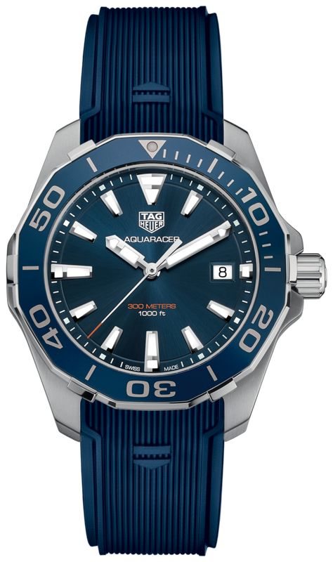 Tag Heuer Aquaracer Blue Dial Blue Rubber Strap Watch for Men - WAY111C.FT6155 Authentic Buy Shop Now