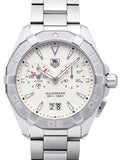 Tag Heuer Aquaracer Chronograph White Dial Silver Steel Strap Watch for Men - WAY111Y.BA0928 Authentic Buy Shop Now