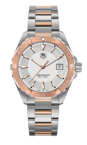 Tag Heuer Aquaracer Quartz White Dial Silver Strap Watch for Men - WAY1150.BD0911 Authentic Buy Shop Now