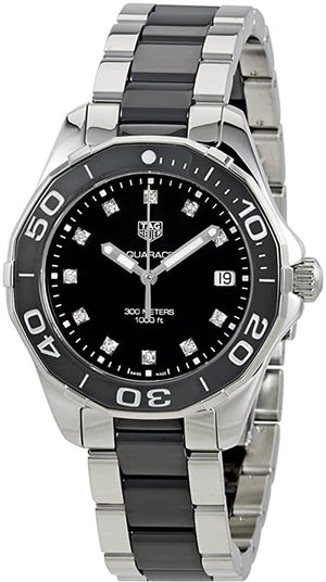 Tag Heuer Aquaracer Quartz Black Dial Two Tone Steel Strap Watch for Women - WAY131C.BA0913 Authentic Buy Shop Now