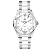 Tag Heuer Aquaracer Diamonds White Dial Two Tone Steel Strap Watch for Women - WAY131D.BA0914 Authentic Buy Shop Now