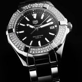 Tag Heuer Aquaracer Quartz Diamonds Black Dial Two Tone Steel Strap Watch for Men - WAY131E.BA0913 Authentic Buy Shop Now