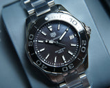 Tag Heuer Aquaracer Quartz Black Dial Silver Steel Strap Watch for Women - WAY131K.BA0748 Authentic Buy Shop Now