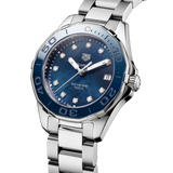 Tag Heuer Aquaracer Diamonds Blue Dial Silver Steel Strap Watch for Women - WAY131L.BA0748 Authentic Buy Shop Now