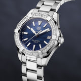 Tag Heuer Aquaracer Quartz Diamonds Blue Dial Silver Steel Strap Watch for Women - WAY131N.BA0748 Authentic Buy Shop Now