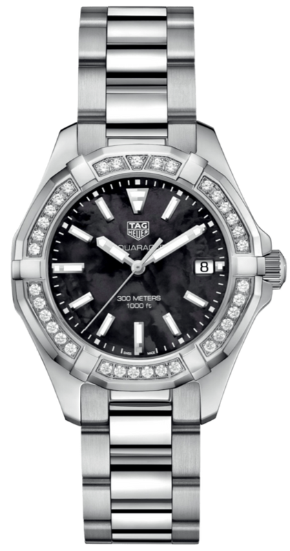 Tag Heuer Aquaracer Quartz Diamonds Black Dial Silver Steel Strap Watch for Women - WAY131P.BA0748 Authentic Buy Shop Now