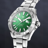 Tag Heuer Aquaracer Calibre 5 Automatic Green Dial Silver Steel Strap Watch for Men - WAY2015.BA0927 Authentic Buy Shop Now