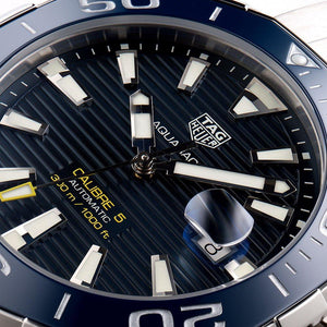 Tag Heuer Aquaracer Calibre 5 Blue Dial Silver Steel Strap Watch for Men - WAY201B.BA0927 Authentic Buy Shop Now