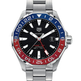 Tag Heuer Aquaracer GMT Caliber 7 Pepsi Black Dial Silver Steel Strap Watch for Men - WAY201F.BA0927 Authentic Buy Shop Now