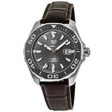 Tag Heuer Aquaracer Caliber 5 Black Dial Brown Leather Strap Watch for Men - WAY201M.FC6474 Authentic Buy Shop Now