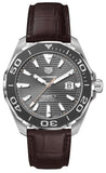 Tag Heuer Aquaracer Caliber 5 Black Dial Brown Leather Strap Watch for Men - WAY201M.FC6474 Authentic Buy Shop Now