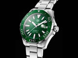 Tag Heuer Aquaracer Calibre 5 Green Dial Silver Steel Strap Watch for Men - WAY201S.BA0927 Authentic Buy Shop Now