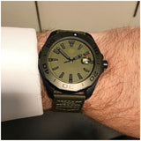 Tag Heuer Aquaracer Automatic Green Dial Khakhi Green Nylon Strap Watch for Men - WAY208E.FC8222 Authentic Buy Shop Now