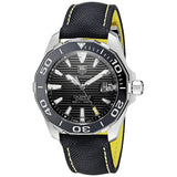 Tag Heuer Aquaracer Calibre 5 Automatic Black Dial Black Nylon Strap Watch for Men - WAY211A.FC6362 Authentic Buy Shop Now