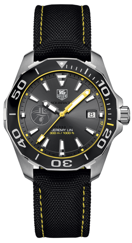 Tag Heuer Aquaracer Jeremy Lin Special Edition Grey Dial Black Nylon Strap Watch for Men - WAY211F.FC6362 Authentic Buy Shop Now