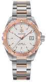 Tag Heuer Aquaracer Calibre 5 Automatic White Dial Two Tone Steel Strap Watch for Men - WAY2150.BD0911 Authentic Buy Shop Now