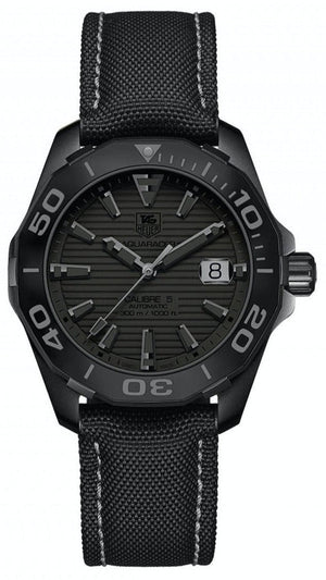 Tag Heuer Aquaracer 300 Swiss Limited Edition Black Dial Black Nylon Strap Watch for Men - WAY218B.FC6364 Authentic Buy Shop Now