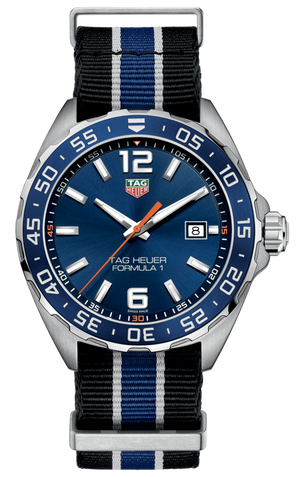 Tag Heuer Formula 1 Quartz Blue Dial Two Tone NATO Strap Watch for Men - WAZ1010.FC8197 Authentic Buy Shop Now