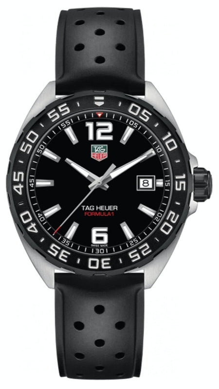 Tag Heuer Formula 1 Quartz Black Dial Black Rubber Strap Watch for Men - WAZ1110.FT8023 Authentic Buy Shop Now