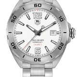 Tag Heuer Formula 1 Calibre 5 Automatic White Dial Silver Steel Strap Watch for Men - WAZ2114.BA0875 Authentic Buy Shop Now