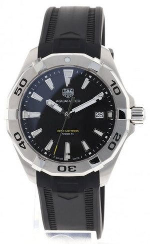 Tag Heuer Aquaracer Quartz Black Dial Black Rubber Strap Watch for Men - WBD1110.FT8021 Authentic Buy Shop Now