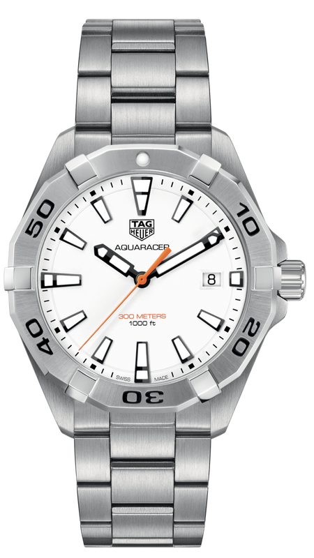 Tag Heuer Aquaracer Quartz White Dial Silver Steel Strap Watch for Men - WBD1111.BA0928 Authentic Buy Shop Now
