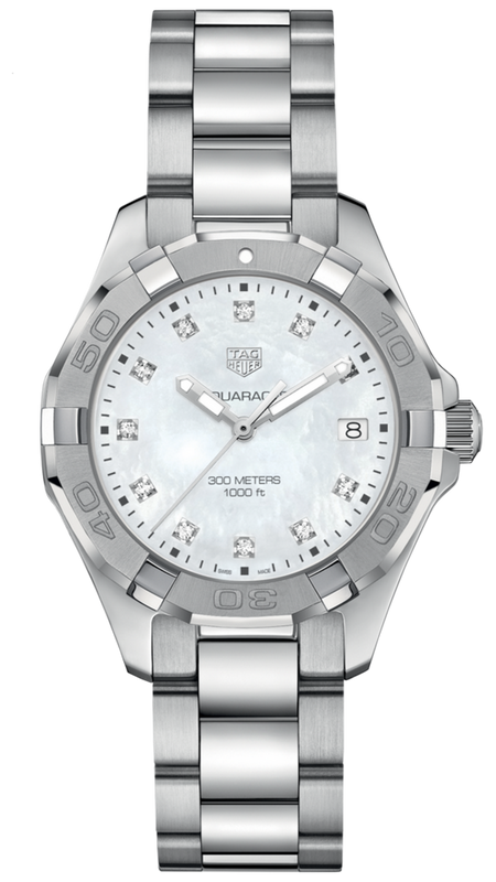 Tag Heuer Aquaracer Diamonds Mother of Pearl Dial Silver Steel Strap Watch for Women - WBD131B.BA0748 Authentic Buy Shop Now