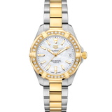 Tag Heuer Aquaracer Diamonds Mother of Pearl Dial Two Tone Steel Strap Watch for Women - WBD1321.BB0320 Authentic Buy Shop Now