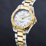 Tag Heuer Aquaracer White Mother of Pearl Dial Two Tone Steel Strap Watch for Women - WBD1322.BB0320 Authentic Buy Shop Now