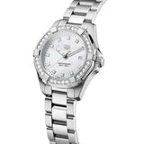 Tag Heuer Aquaracer Diamonds Mother of Pearl White Dial Silver Steel Strap Watch for Women - WBD1415.BA0741 Authentic Buy Shop Now