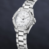 Tag Heuer Aquaracer Diamonds Mother of Pearl White Dial Silver Steel Strap Watch for Women - WBD1415.BA0741 Authentic Buy Shop Now