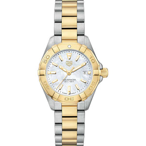 Tag Heuer Aquaracer Diamonds Mother of Pearl Dial Two Tone Steel Strap Watch for Men - WBD1422.BB0321 Authentic Buy Shop Now